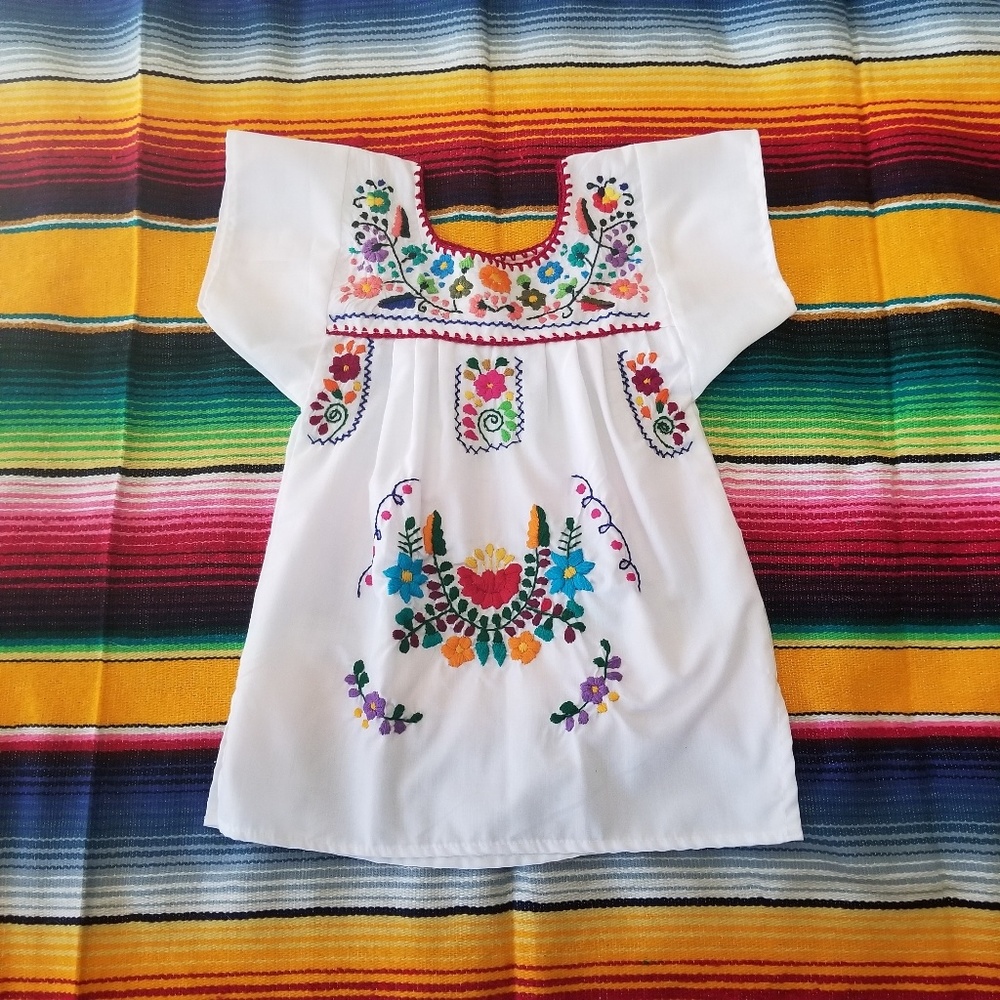 Infant Hand embroidered Mexican Dress